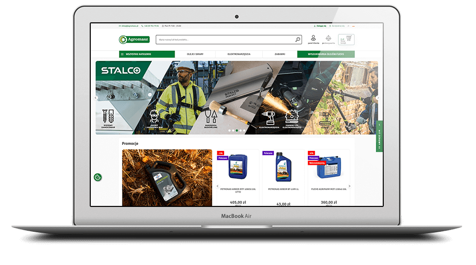 Wdrożenie Comarch e-sklep sklep.agromasz.pl